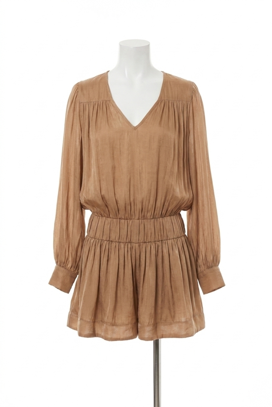NEW FREE PEOPLE sunbeam mini dress in beige